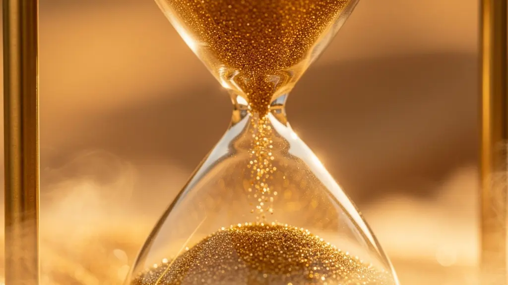 Métaphore visuelle de l'érosion du pouvoir d'achat par l'inflation avec un sablier