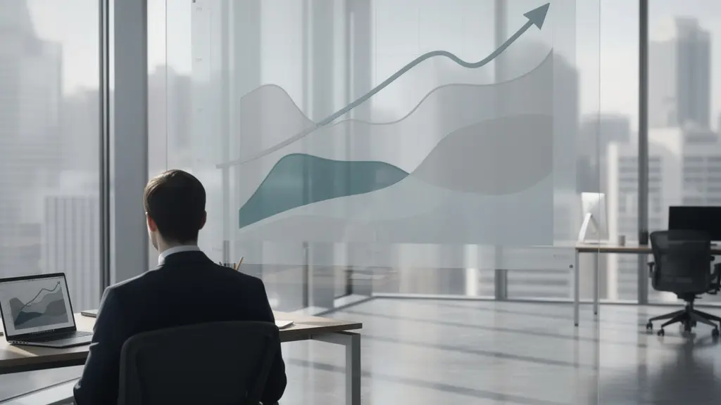 Investisseur professionnel analysant des données de performance d'entreprises non cotées dans un environnement de bureau moderne