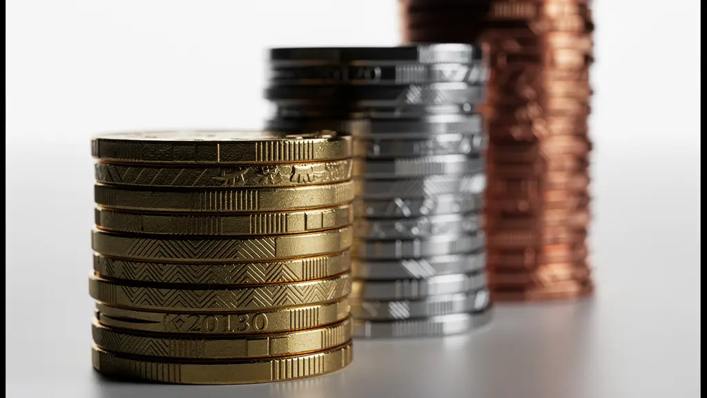 Trois colonnes de pièces de hauteurs différentes symbolisant l'allocation d'actifs